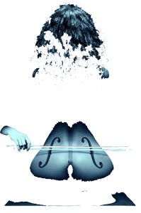 femme violon transparente